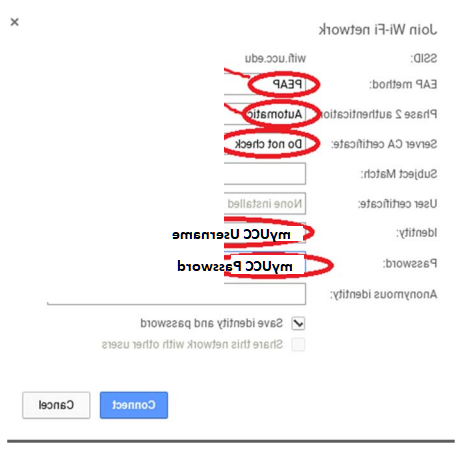 Chromebook join wi-fi network screen